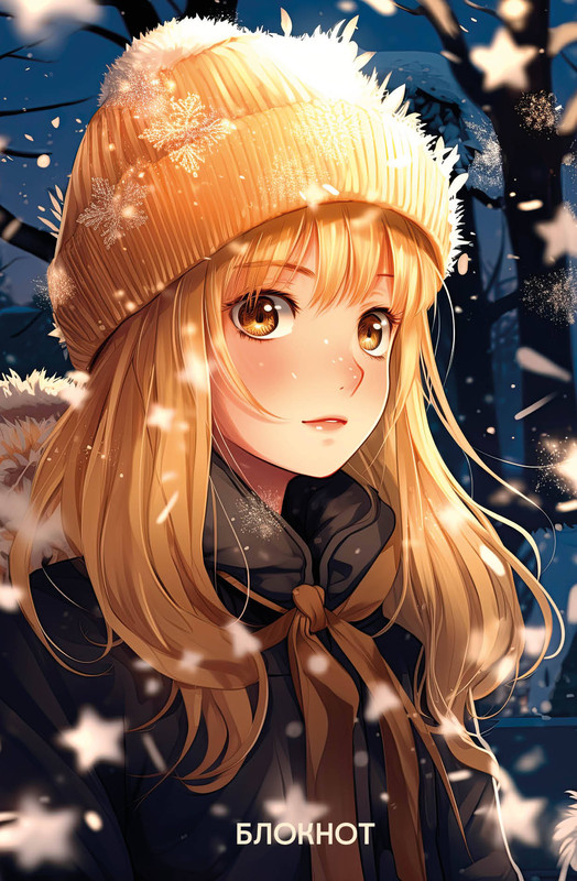 Новогодний блокнот 'Аниме' А5, синий