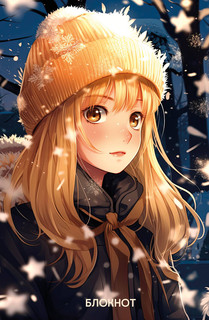 Новогодний блокнот 'Аниме' А5, синий 1