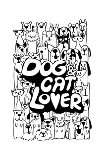 Щеночки и котята. Открытка-раскраска 3