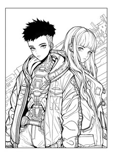 Аниме будущего. Раскрашиваем моду киберпанка в 46 иллюстрациях 5