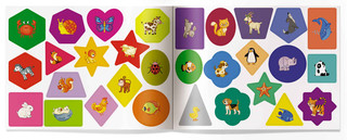 Какая фигура? Какой цвет? IQ задачки с многоразовыми наклейками 3