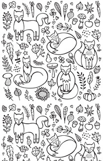 Хитрые лисята. Открытка-раскраска 10