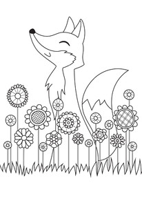 Хитрые лисята. Открытка-раскраска 4