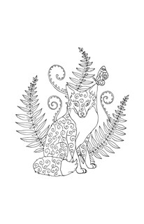 Хитрые лисята. Открытка-раскраска 6