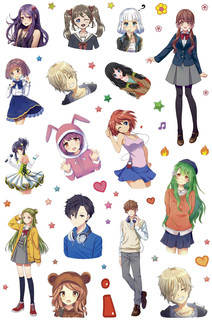 Наклейки Anime Stars (розовая) 6