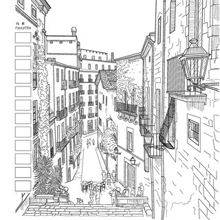 Раскраска Городские пейзажи (Москва) 9