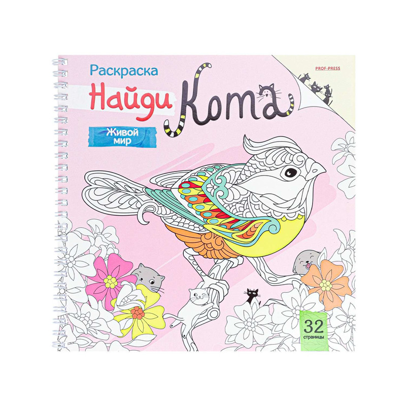 Раскраска Найди кота, Живой мир