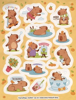 100 Наклеек Капибары 3