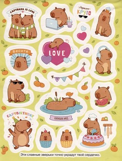 100 Наклеек Капибары 4