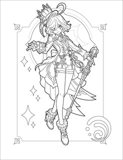 Раскраска Genshin Impact, А4, фиолетовая 5