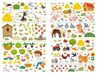 В деревне. Переводные картинки 6