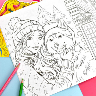 Раскраска Котики и собачки, 5+ 4