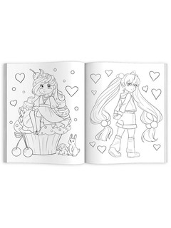 Аниме. Раскраска для девочек 2