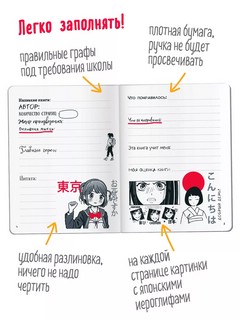 Читательский дневник в стиле манга. Девочка в красном 3