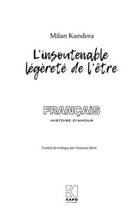 Невыносимая легкость бытия (французский язык, неадаптированный текст) 3