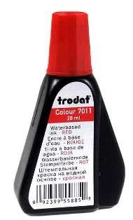Штемпельная краска Trodat 7011 красная на водной основе, 28мл