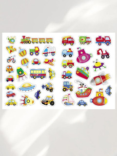 Виды транспорта. Многоразовые наклейки 2