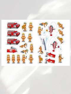 Пожарная команда. Многоразовые наклейки 2