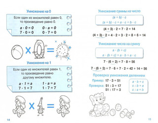 Правила по математике для начальной школы. С наклейками-шпаргалками 3