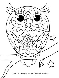 Арт-раскраска для детей. Мандалы. Выпуск 7. Сова 3