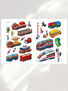 На железной дороге. Многоразовые наклейки 3