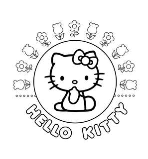 Уютная раскраска Hello Kitty 3