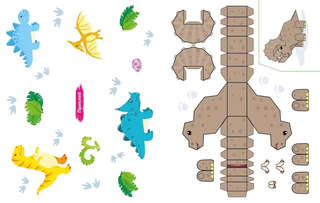 Объёмные игрушки из бумаги: Динозавры 4