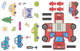 Объёмные игрушки из бумаги: Машины 4