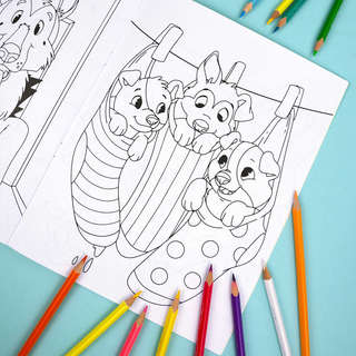 Раскраска 'Собаки и щенки', Тайная жизнь питомцев 4