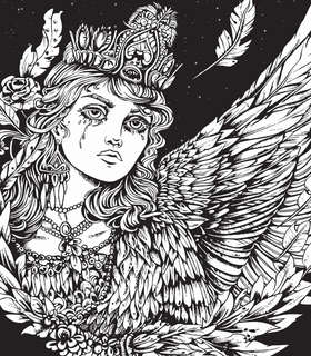 Раскраска-антистресс: Тьма прекрасного, Вся нечисть русского фольклора 12