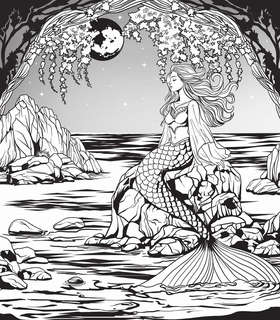 Раскраска-антистресс: Тьма прекрасного, Вся нечисть русского фольклора 16