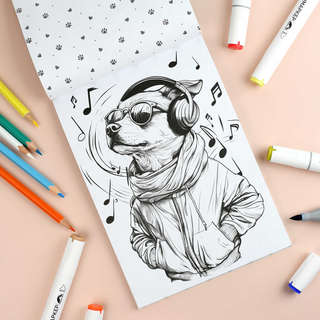 Современная раскраска: Модные животные 5