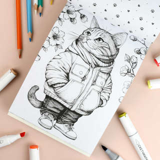 Современная раскраска: Модные животные 7