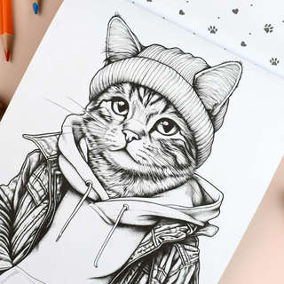 Современная раскраска: Модные животные 8