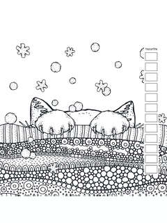 Раскраска Relax (девочка с котом) 6