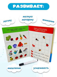 Многоразовая тетрадь 'Пиши-стирай' 4-5 лет (+маркер) 11
