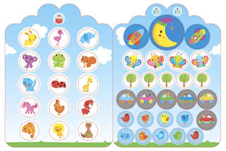 Цвета, числа, слова: Мои первые многоразовые наклейки 3+ 5