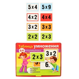 Таблица умножения, 64 карточки 3