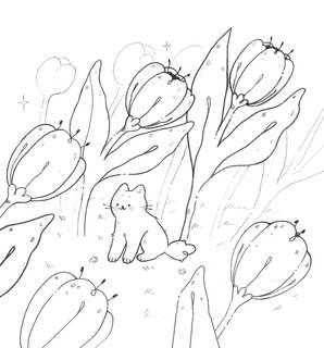 Мурчащие сны: Самая комфортная раскраска про котиков и цветы 8