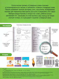 Словарные слова, Пропись, 100% подготовка к школе 4