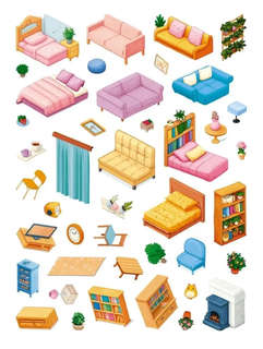 Блокнот 'Дом твоей мечты', более 250 няшных наклеек (кирпичная обложка) 2