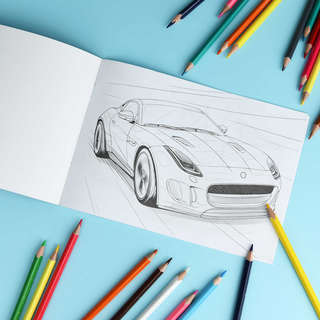 Книжка-раскраска 'Спортивные машины', серия Крутые гонки 2