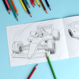 Книжка-раскраска 'Спортивные машины', серия Крутые гонки 5