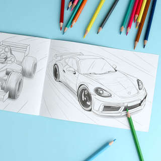 Книжка-раскраска 'Спортивные машины', серия Крутые гонки 6