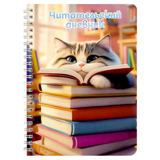 Читательский дневник 'Пушистый книголюб' 52 листа, на гребне,...