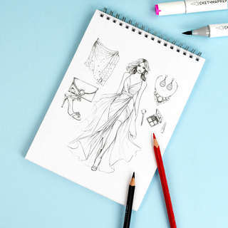 Вечерние платья: раскраска из серии 'Создай образ' 5