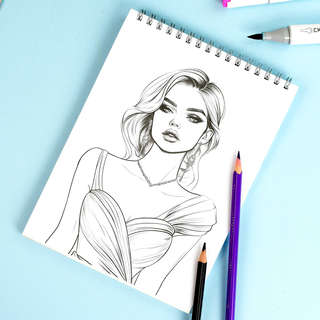 Вечерние платья: раскраска из серии 'Создай образ' 8