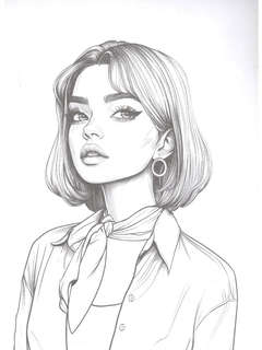 Весна в Париже: Раскраска серии 'Создай образ' 3