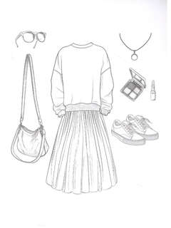 Весна в Париже: Раскраска серии 'Создай образ' 4