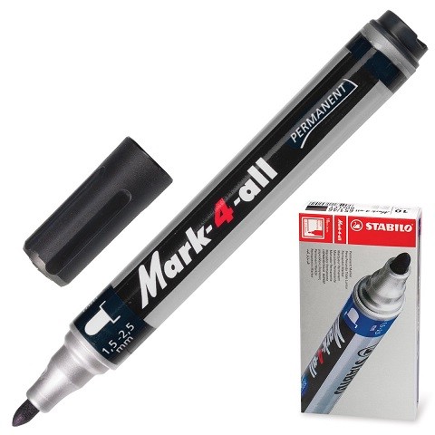 Маркер перманентный STABILO mark–4–all 64, черный